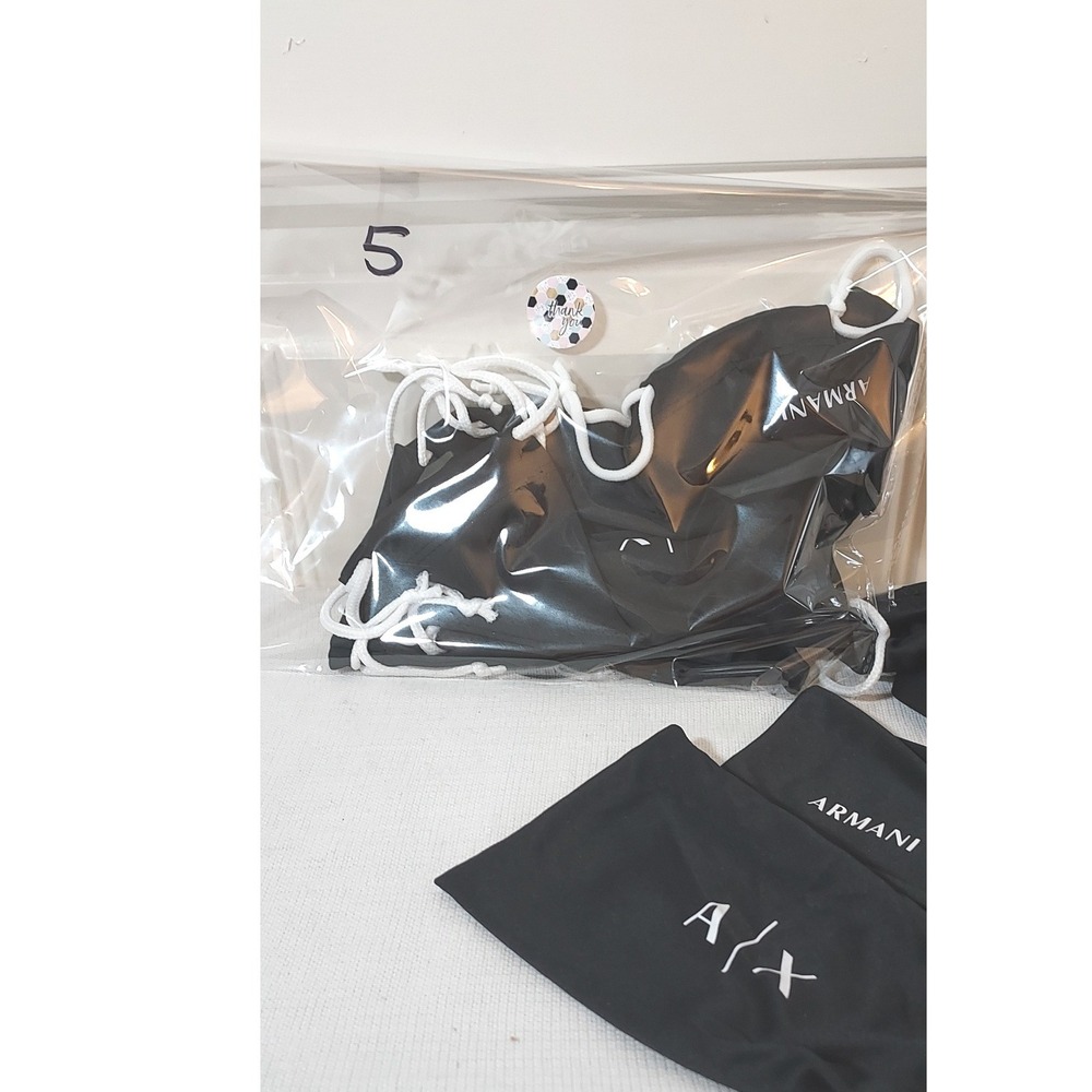 Armani Exchange Microfiber Sunglasses Pouch Lot of 5 Unisex OS Black Logo Bag